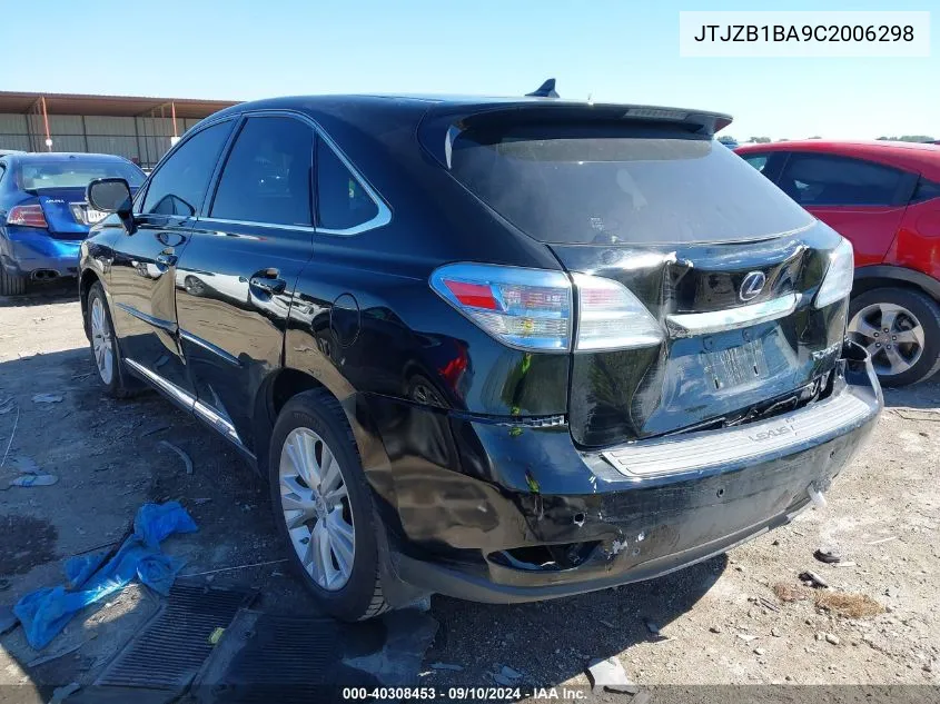 2012 Lexus Rx 450H 450 VIN: JTJZB1BA9C2006298 Lot: 40308453