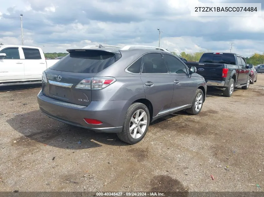 2012 Lexus Rx 350 VIN: 2T2ZK1BA5CC074484 Lot: 40345427