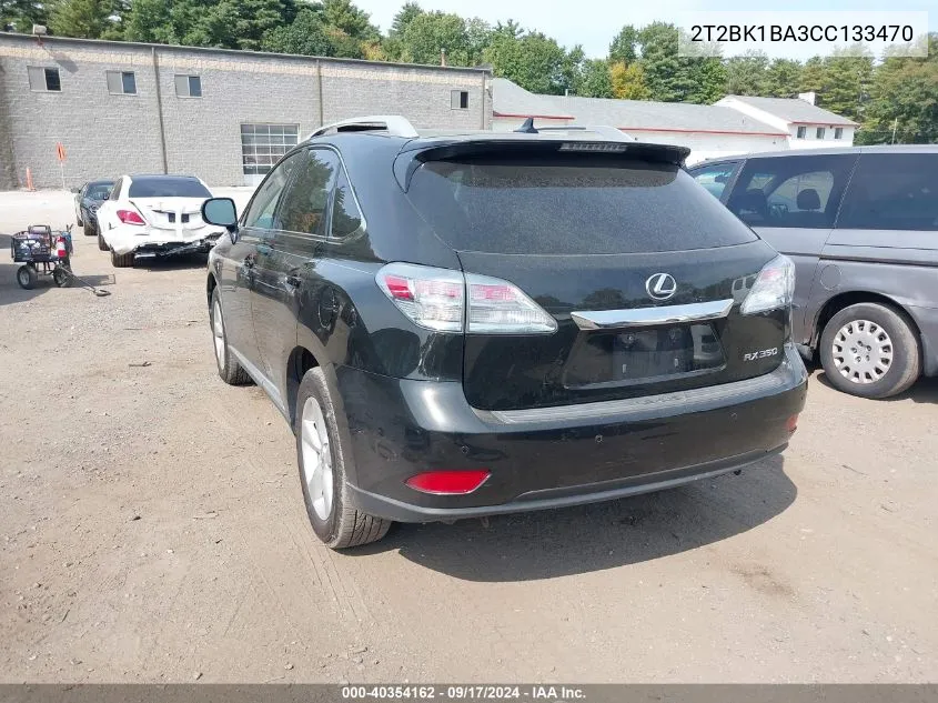 2012 Lexus Rx 350 VIN: 2T2BK1BA3CC133470 Lot: 40354162