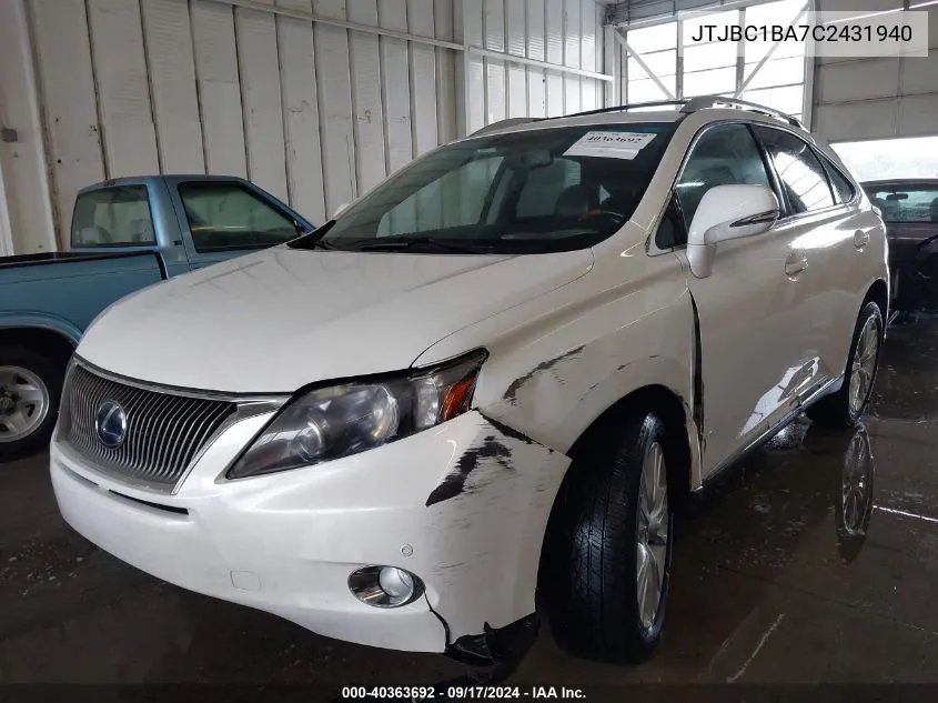 JTJBC1BA7C2431940 2012 Lexus Rx 450H