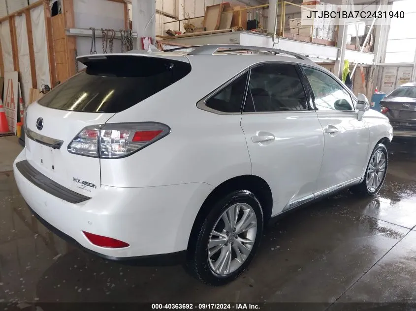 JTJBC1BA7C2431940 2012 Lexus Rx 450H