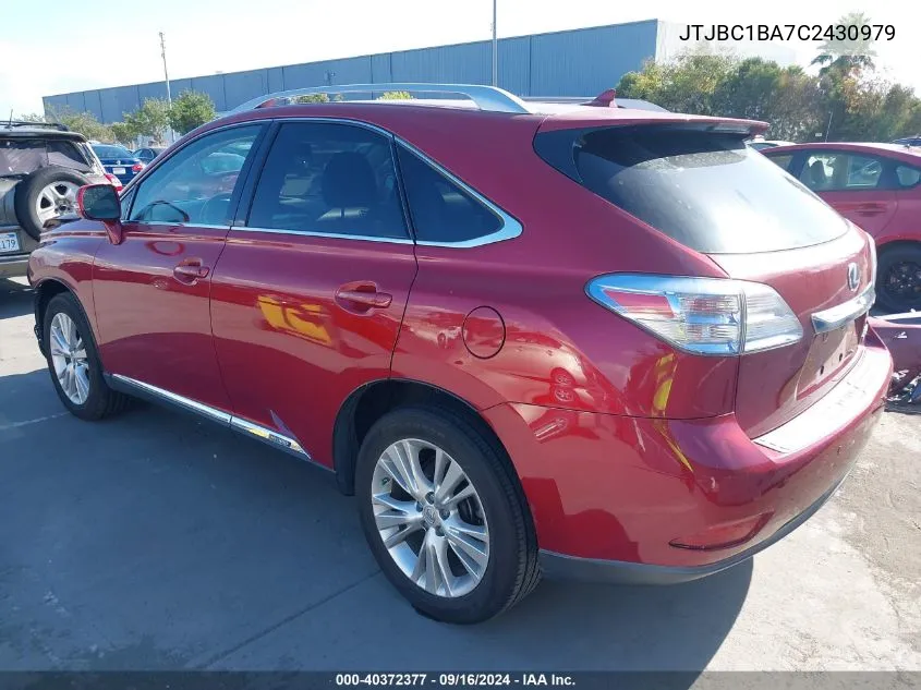 2012 Lexus Rx 450H VIN: JTJBC1BA7C2430979 Lot: 40372377