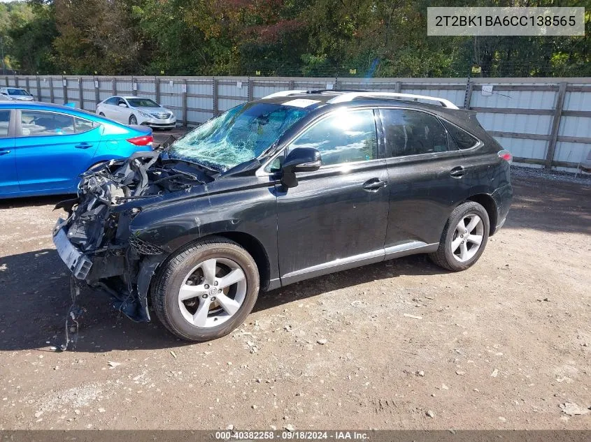 2012 Lexus Rx 350 VIN: 2T2BK1BA6CC138565 Lot: 40382258