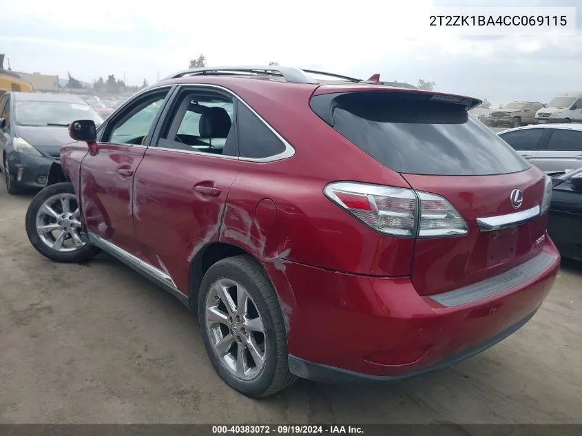 2T2ZK1BA4CC069115 2012 Lexus Rx 350