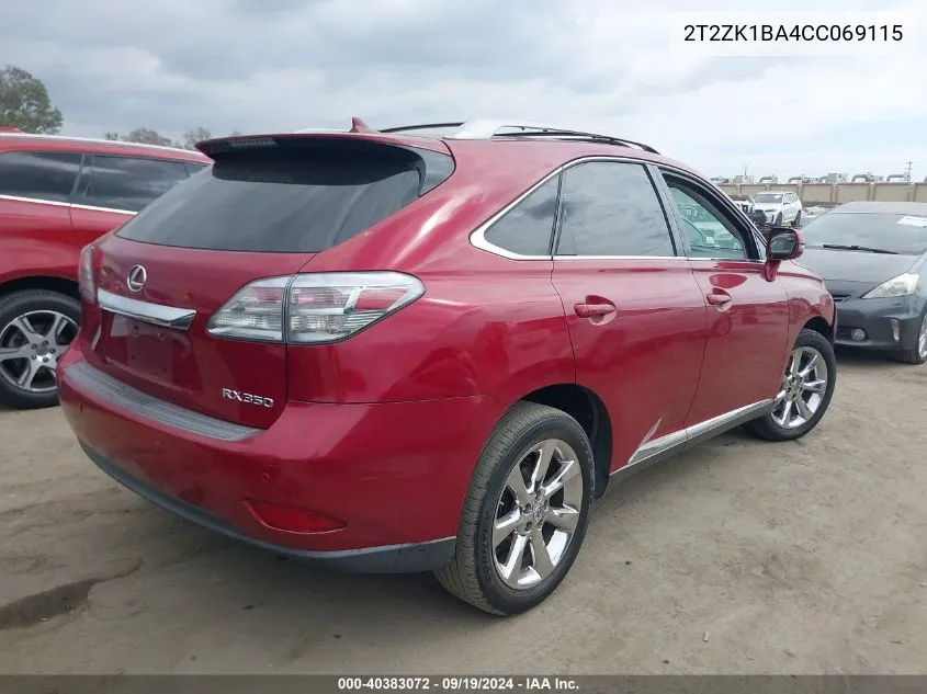 2T2ZK1BA4CC069115 2012 Lexus Rx 350