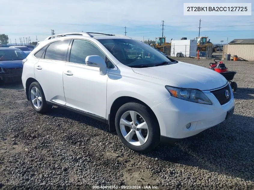 2T2BK1BA2CC127725 2012 Lexus Rx 350