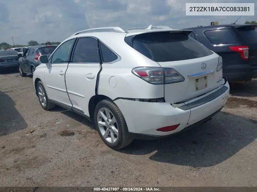 2T2ZK1BA7CC083381 2012 Lexus Rx 350