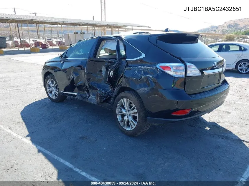 JTJBC1BA5C2432651 2012 Lexus Rx 450H