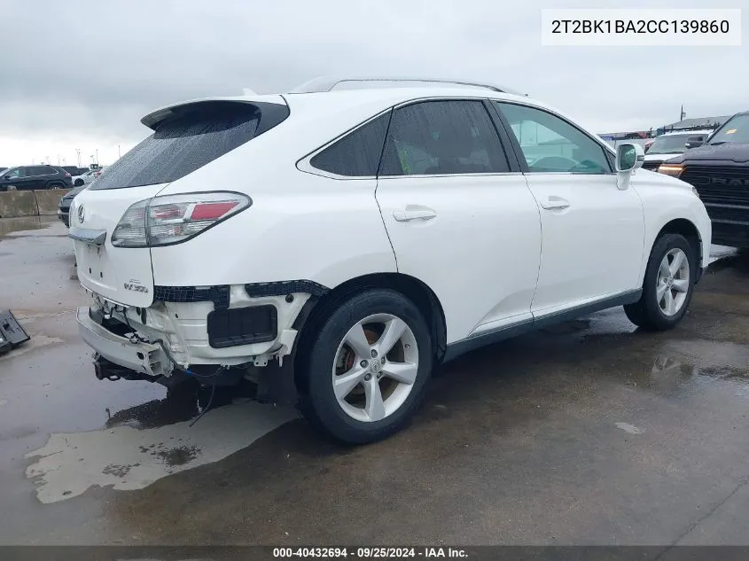 2T2BK1BA2CC139860 2012 Lexus Rx 350