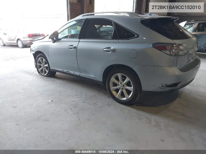 2012 Lexus Rx 350 VIN: 2T2BK1BA9CC152010 Lot: 40449014