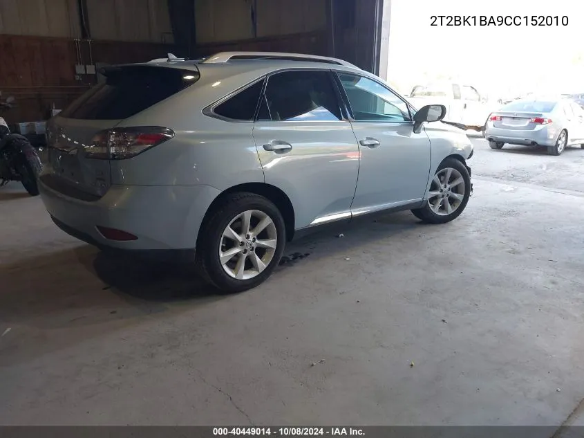 2012 Lexus Rx 350 VIN: 2T2BK1BA9CC152010 Lot: 40449014