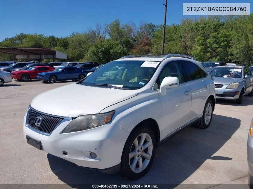 2012 Lexus Rx 350 VIN: 2T2ZK1BA9CC084760 Lot: 40452739