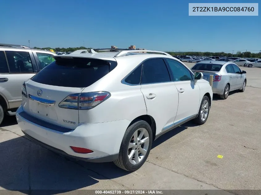 2T2ZK1BA9CC084760 2012 Lexus Rx 350