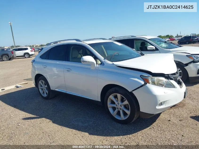 2012 Lexus Rx 350 VIN: JTJZK1BA0C2414625 Lot: 40477317