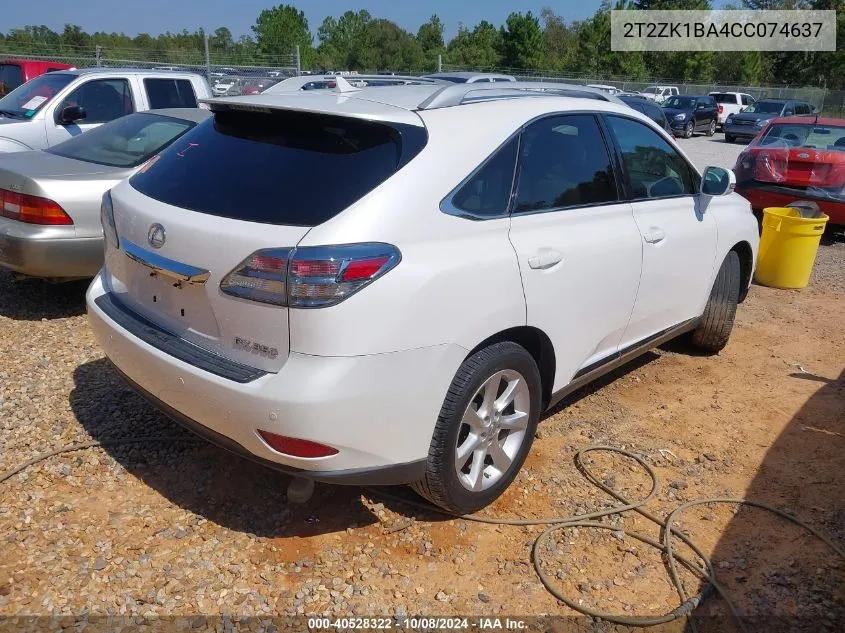 2012 Lexus Rx 350 VIN: 2T2ZK1BA4CC074637 Lot: 40528322