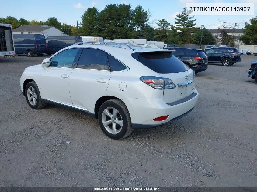 2012 Lexus Rx 350 VIN: 2T2BK1BA0CC143907 Lot: 40531639