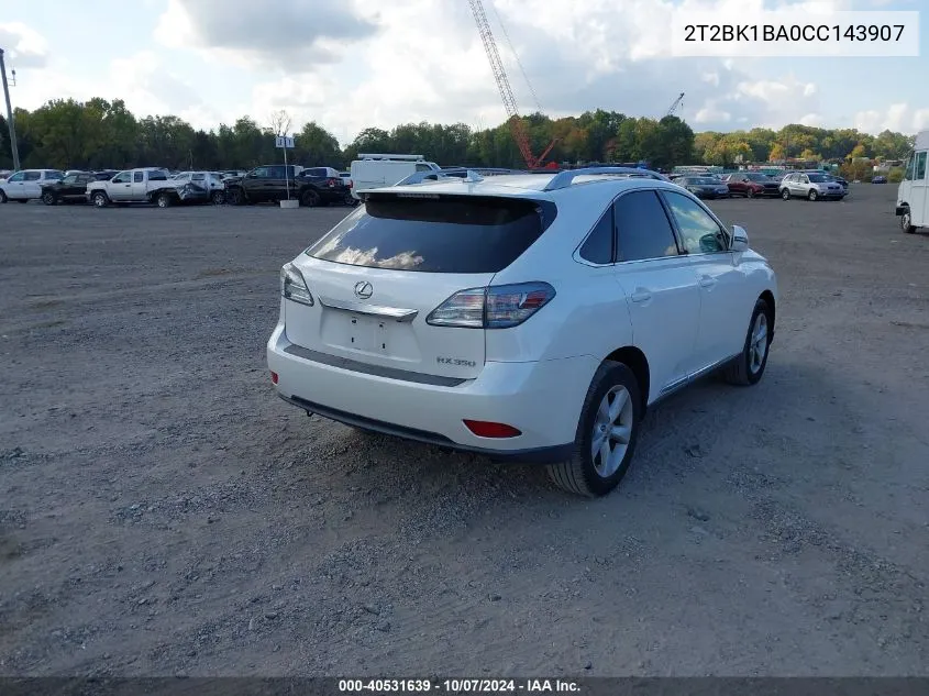 2012 Lexus Rx 350 VIN: 2T2BK1BA0CC143907 Lot: 40531639