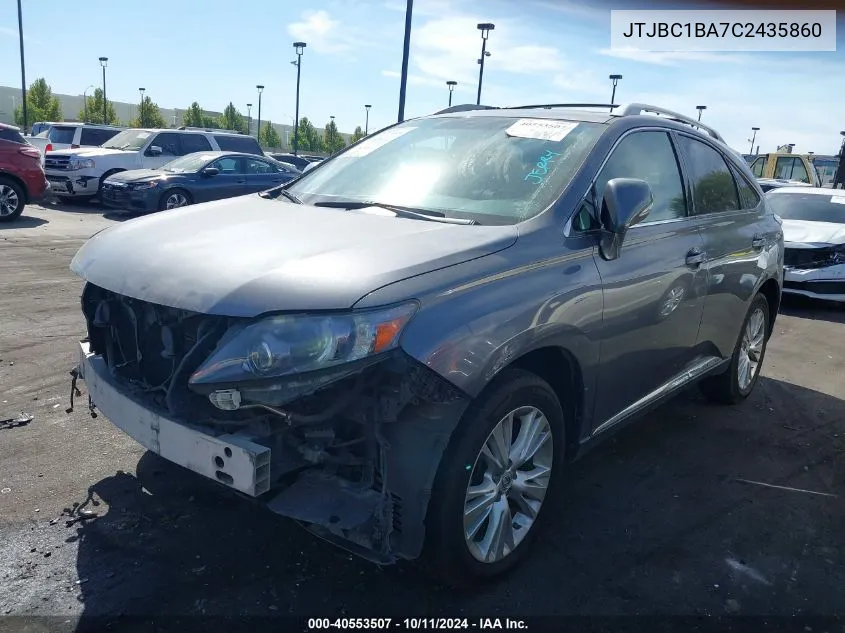 2012 Lexus Rx 450 VIN: JTJBC1BA7C2435860 Lot: 40553507