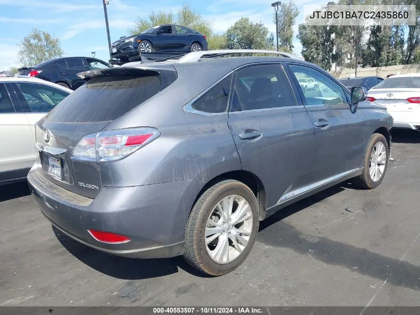 2012 Lexus Rx 450 VIN: JTJBC1BA7C2435860 Lot: 40553507