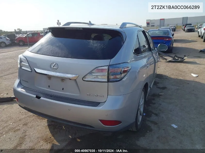 2012 Lexus Rx 350 VIN: 2T2ZK1BA0CC066289 Lot: 40567035