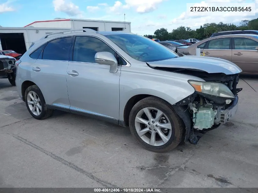 2012 Lexus Rx 350 VIN: 2T2ZK1BA3CC085645 Lot: 40612406