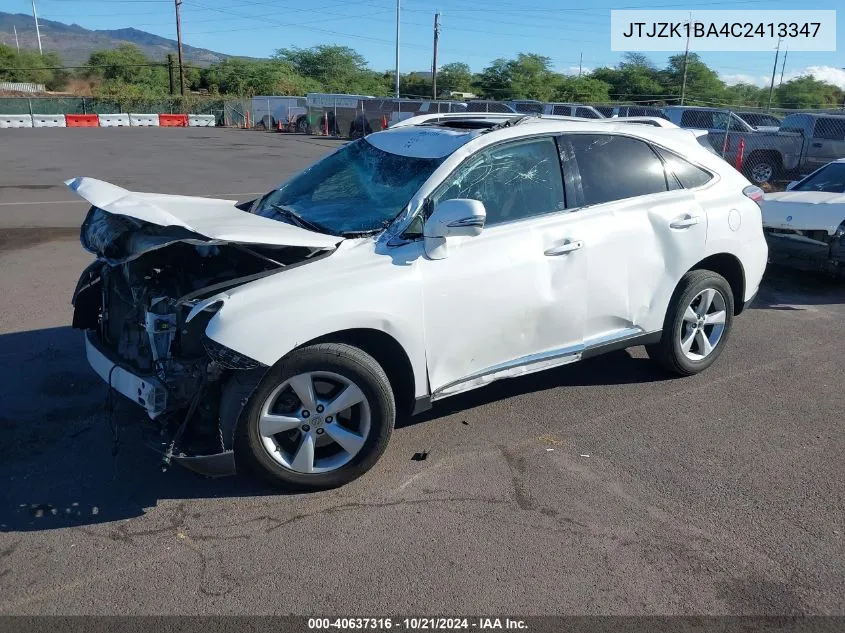 2012 Lexus Rx 350 VIN: JTJZK1BA4C2413347 Lot: 40637316