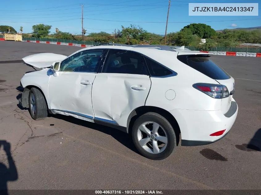 2012 Lexus Rx 350 VIN: JTJZK1BA4C2413347 Lot: 40637316