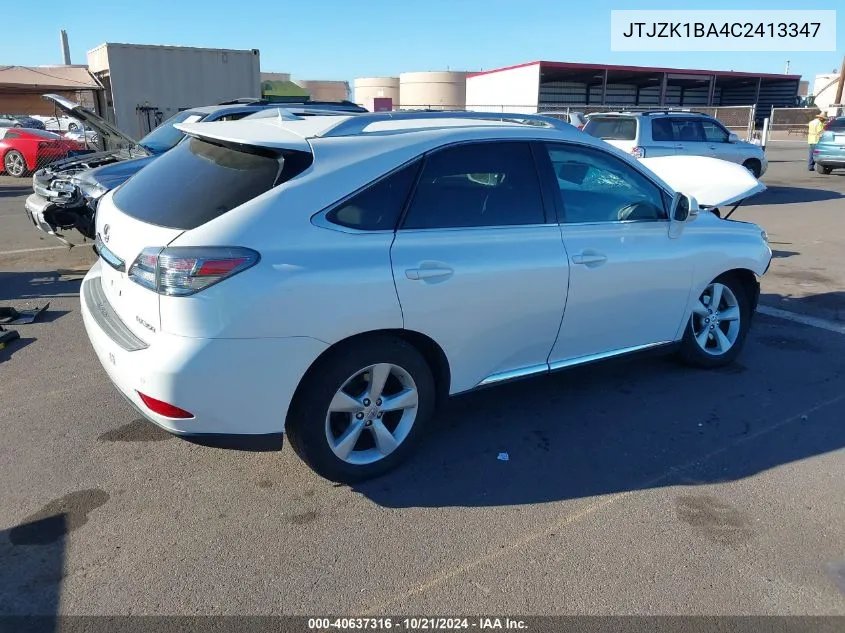 2012 Lexus Rx 350 VIN: JTJZK1BA4C2413347 Lot: 40637316