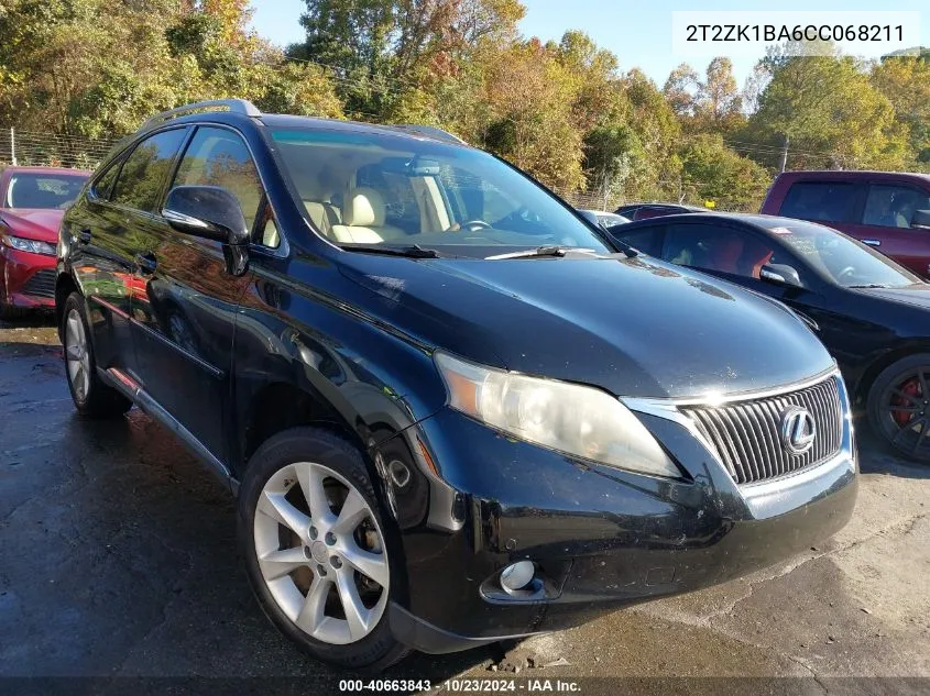 2012 Lexus Rx 350 VIN: 2T2ZK1BA6CC068211 Lot: 40663843