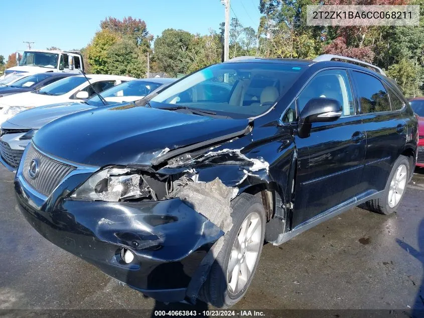 2012 Lexus Rx 350 VIN: 2T2ZK1BA6CC068211 Lot: 40663843