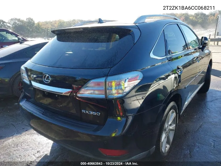 2012 Lexus Rx 350 VIN: 2T2ZK1BA6CC068211 Lot: 40663843