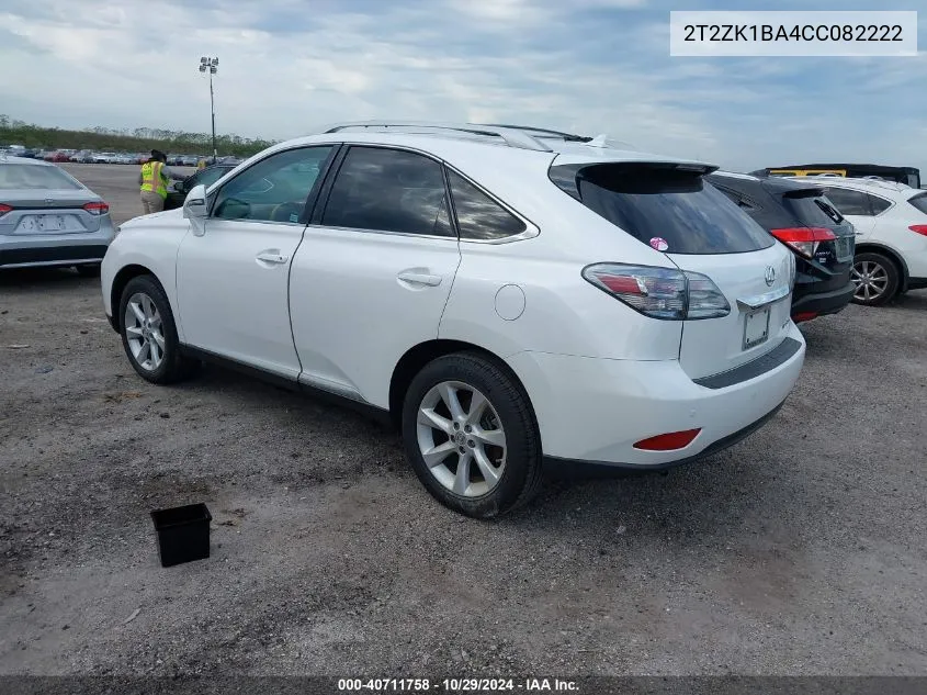 2012 Lexus Rx 350 VIN: 2T2ZK1BA4CC082222 Lot: 40711758