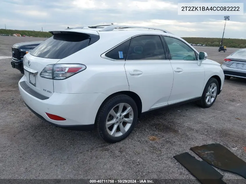 2012 Lexus Rx 350 VIN: 2T2ZK1BA4CC082222 Lot: 40711758