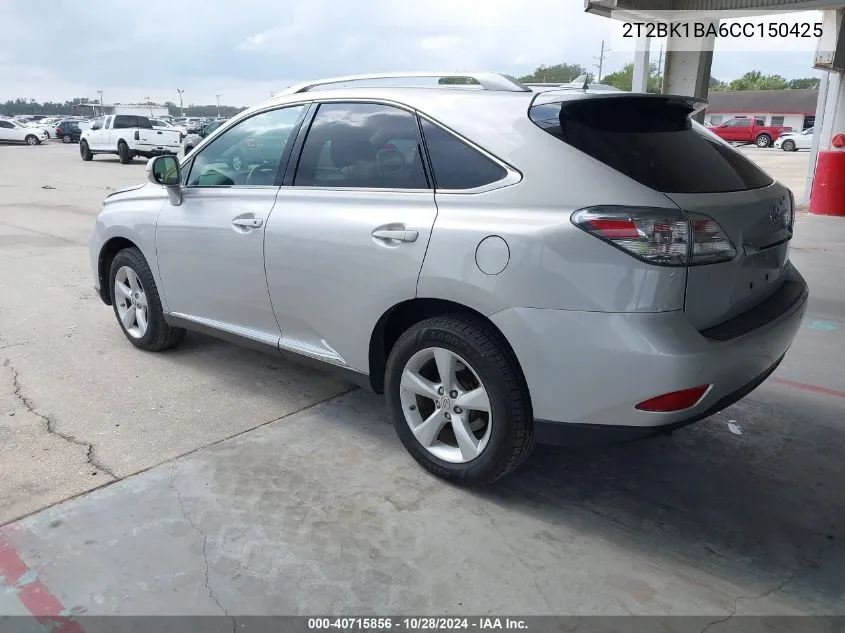 2012 Lexus Rx 350 VIN: 2T2BK1BA6CC150425 Lot: 40715856