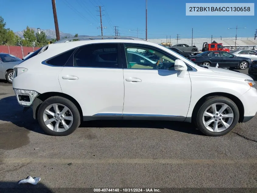 2012 Lexus Rx 350 VIN: 2T2BK1BA6CC130658 Lot: 40744140