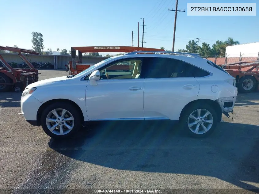 2012 Lexus Rx 350 VIN: 2T2BK1BA6CC130658 Lot: 40744140