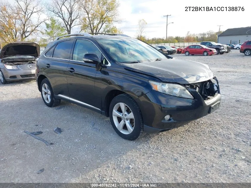 2012 Lexus Rx 350 VIN: 2T2BK1BA1CC138876 Lot: 40762242