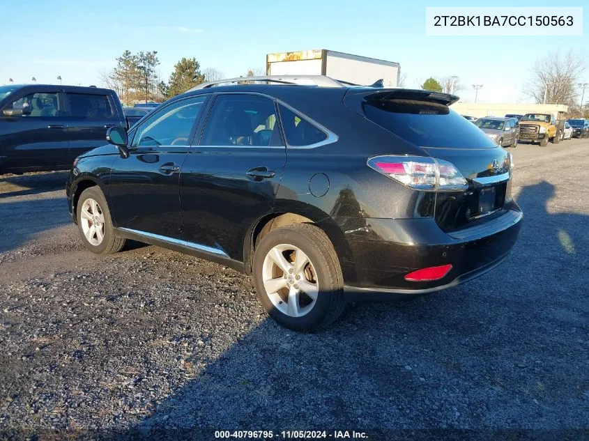 2012 Lexus Rx 350 VIN: 2T2BK1BA7CC150563 Lot: 40796795