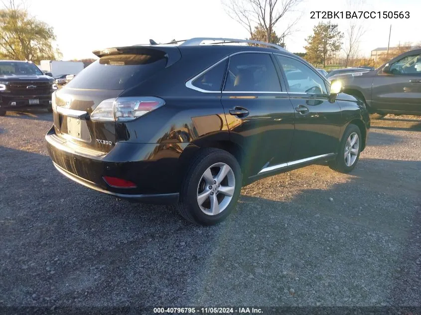 2012 Lexus Rx 350 VIN: 2T2BK1BA7CC150563 Lot: 40796795