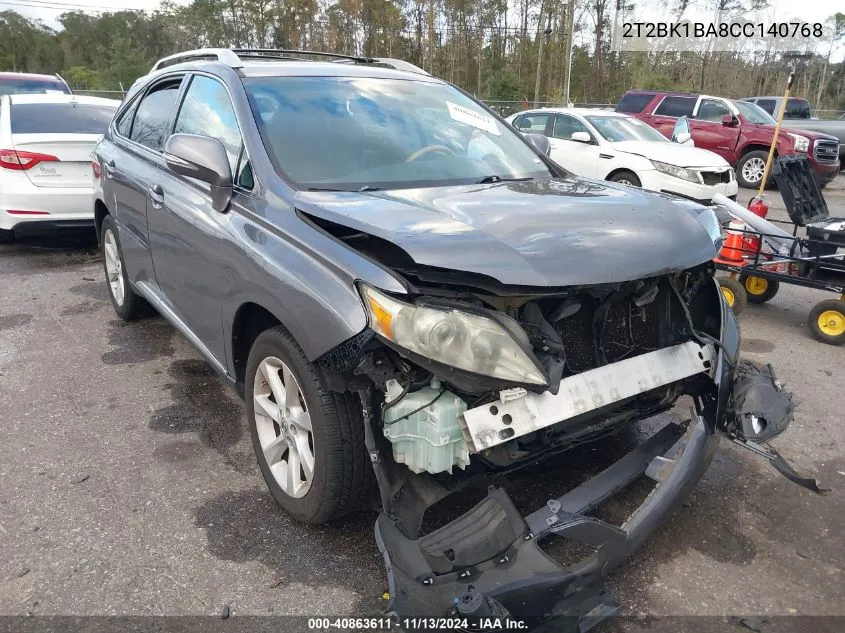 2012 Lexus Rx 350 VIN: 2T2BK1BA8CC140768 Lot: 40863611