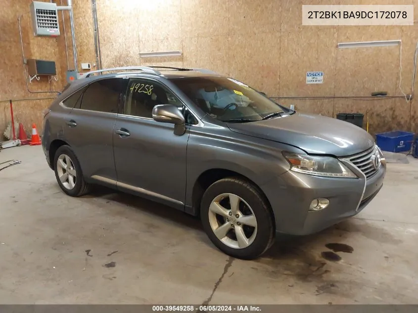 2013 Lexus Rx 350 VIN: 2T2BK1BA9DC172078 Lot: 39549258