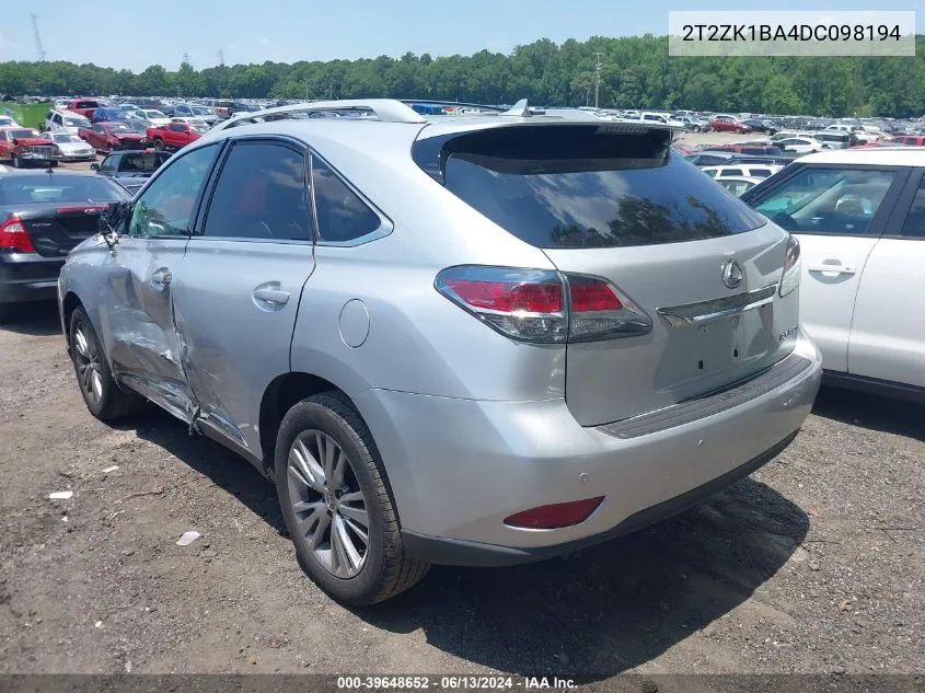 2013 Lexus Rx 350 VIN: 2T2ZK1BA4DC098194 Lot: 39648652