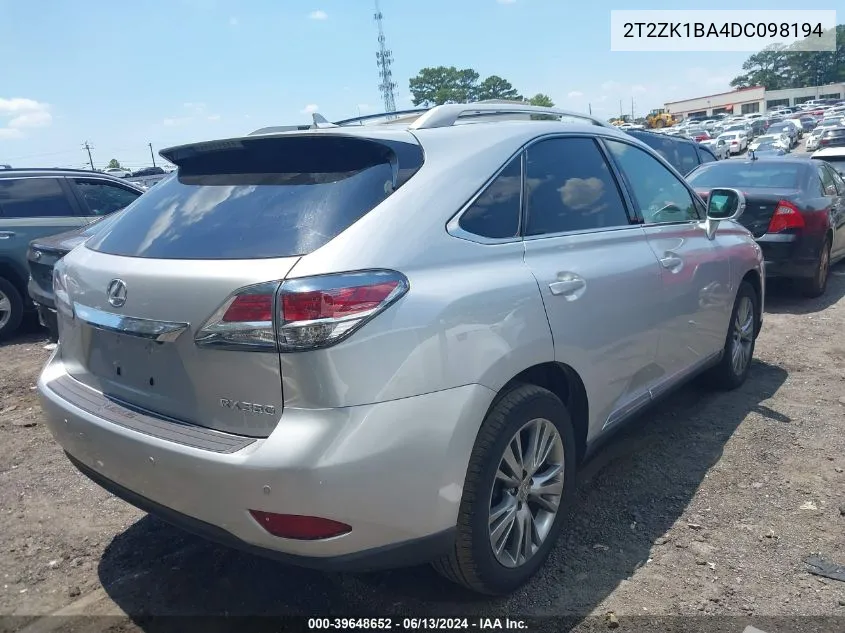 2T2ZK1BA4DC098194 2013 Lexus Rx 350