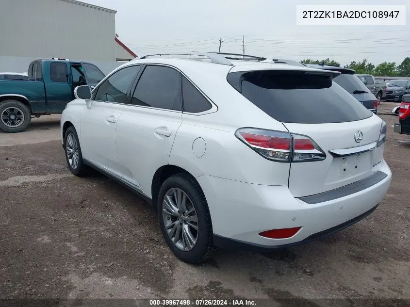 2013 Lexus Rx 350 VIN: 2T2ZK1BA2DC108947 Lot: 39967498