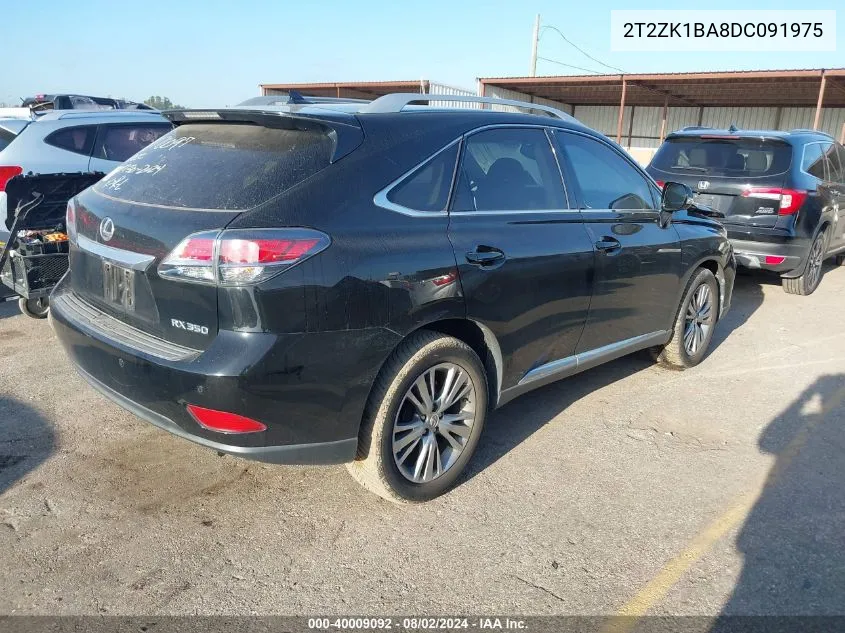 2013 Lexus Rx 350 VIN: 2T2ZK1BA8DC091975 Lot: 40009092