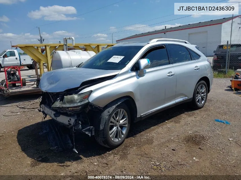 2013 Lexus Rx 450H VIN: JTJBC1BA1D2436309 Lot: 40078374