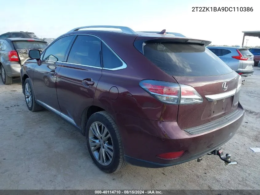 2T2ZK1BA9DC110386 2013 Lexus Rx 350