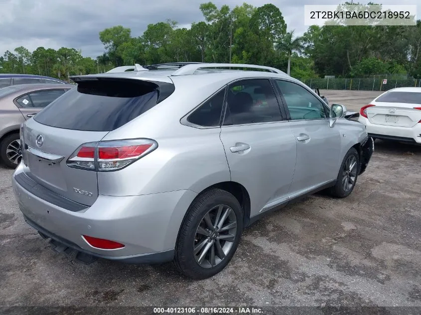 2013 Lexus Rx 350 F Sport VIN: 2T2BK1BA6DC218952 Lot: 40123106