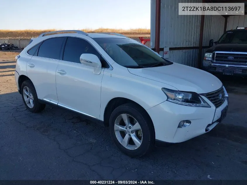 2013 Lexus Rx 350 VIN: 2T2ZK1BA8DC113697 Lot: 40231224