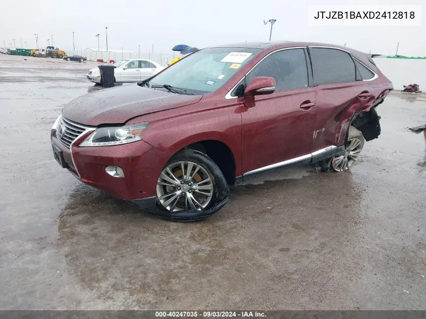 2013 Lexus Rx 450H VIN: JTJZB1BAXD2412818 Lot: 40247035